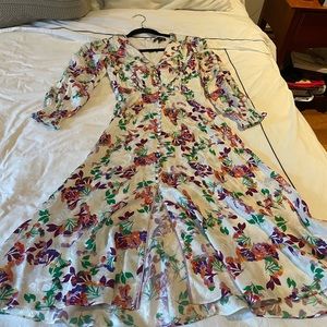 Silk floral saloni dress